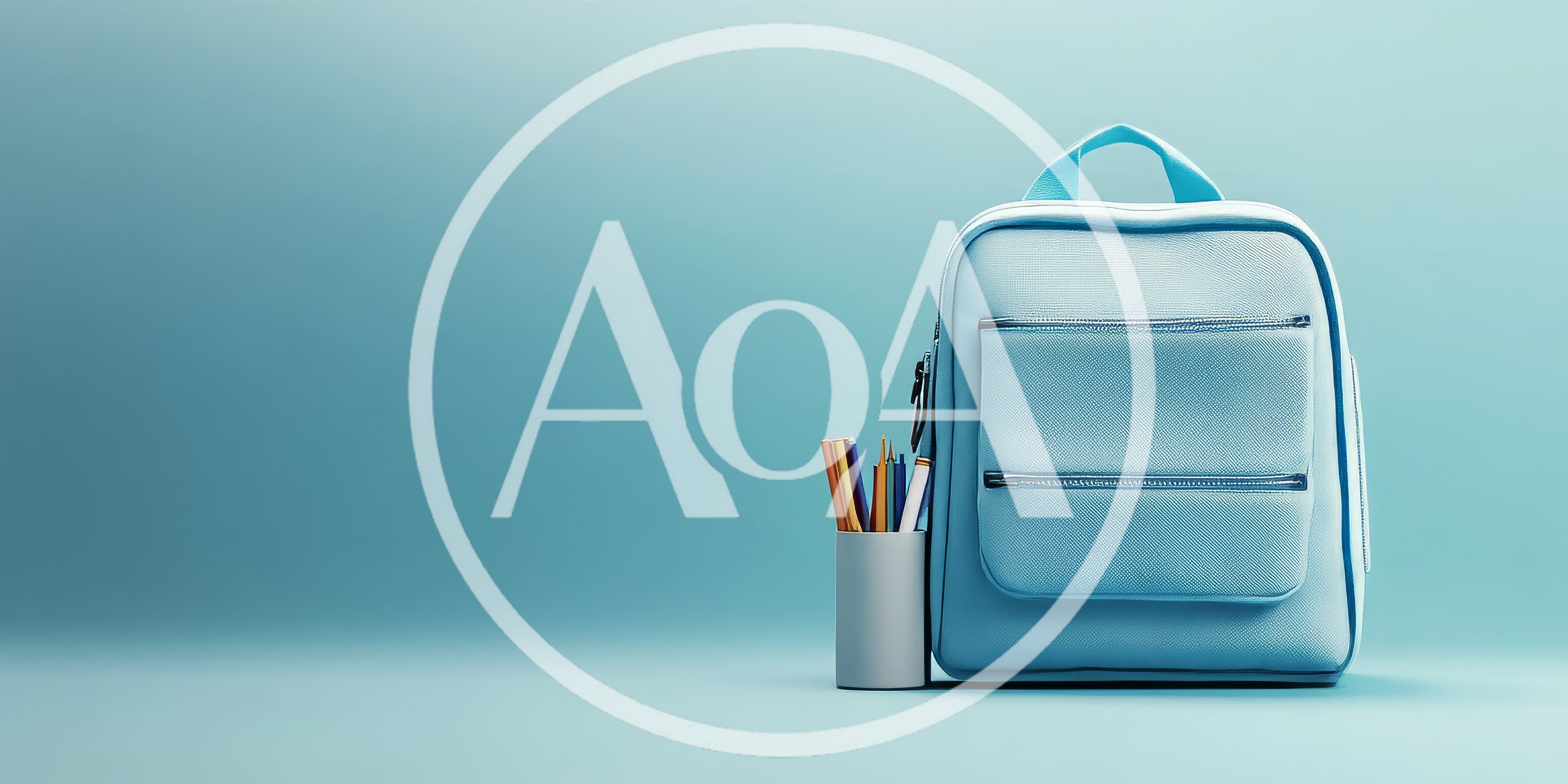 Light Blue Backpack With Pencil Holder