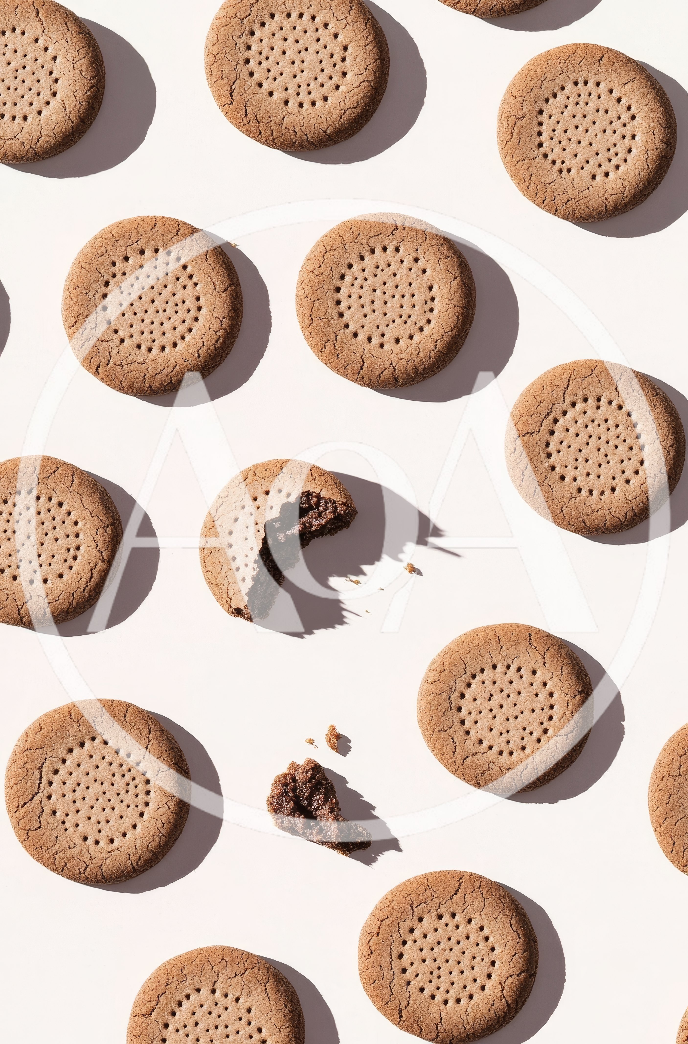 Top View Of Chocolate Cookies On White Background