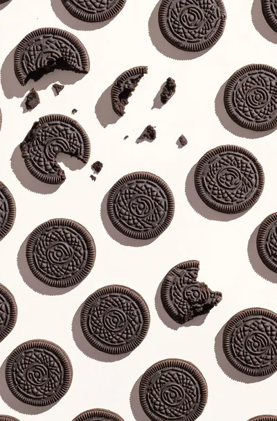 Top View Pattern of Chocolate Sandwich Cookies