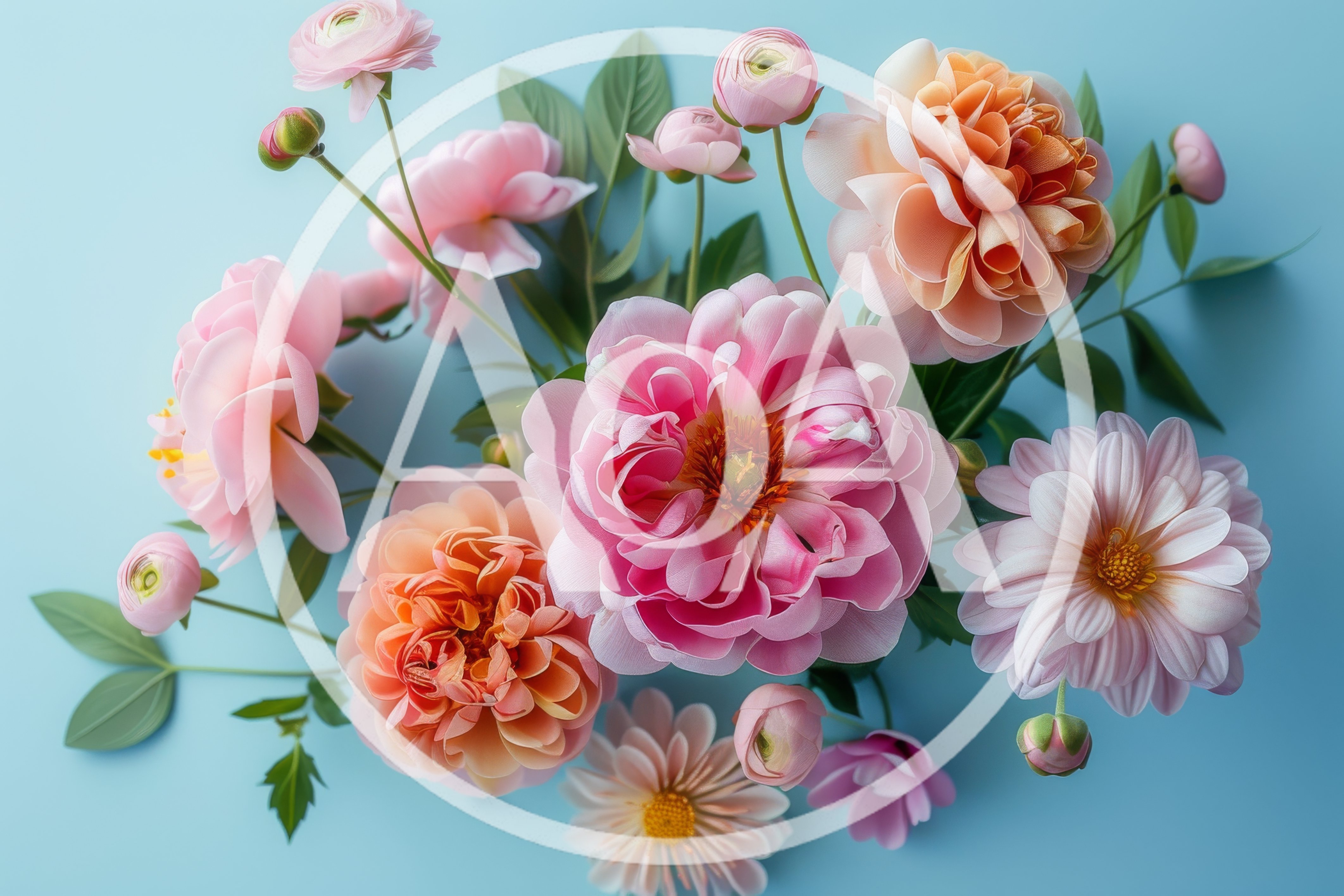 Top View Of A Vibrant Floral Bouquet