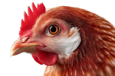 Close Up Portrait Of A Brown Chicken Head