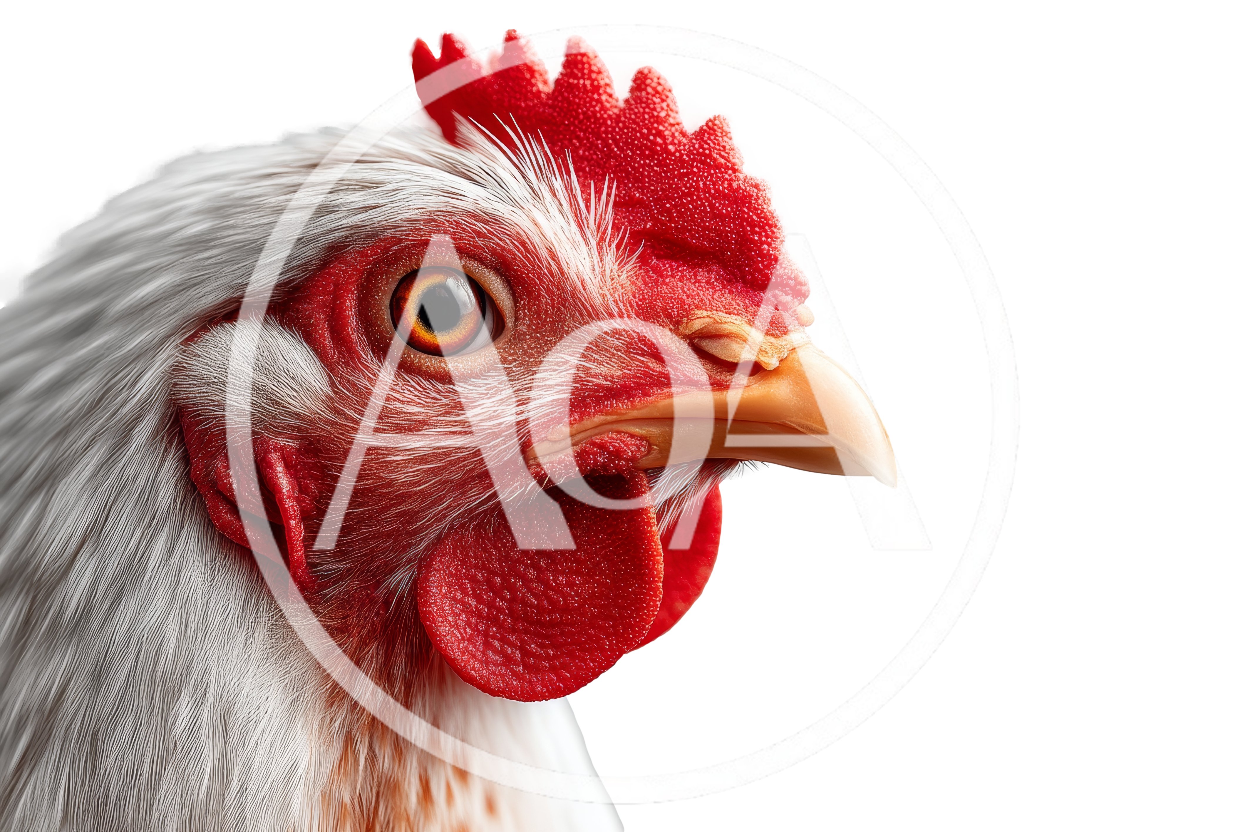 Close Up Portrait Of A White Chicken