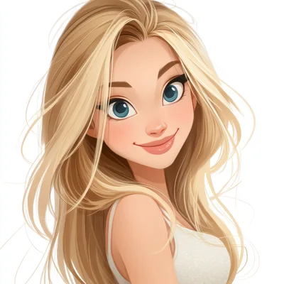 Digital Illustration Of A Smiling Blonde Woman