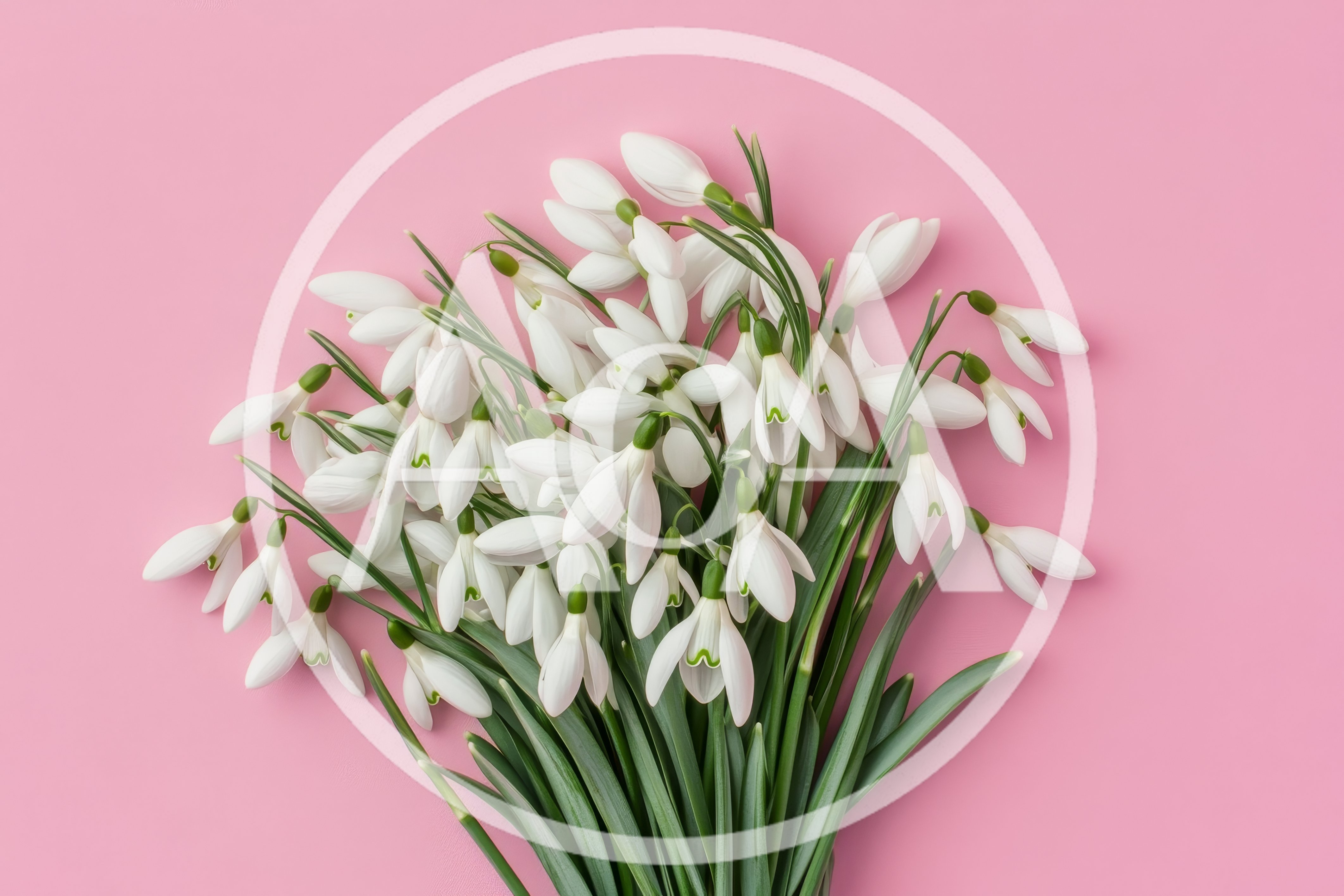 Bouquet Of Fresh White Snowdrop Flowers