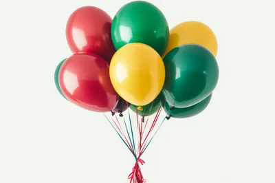 Bunch Of Colorful Balloons Against White Background