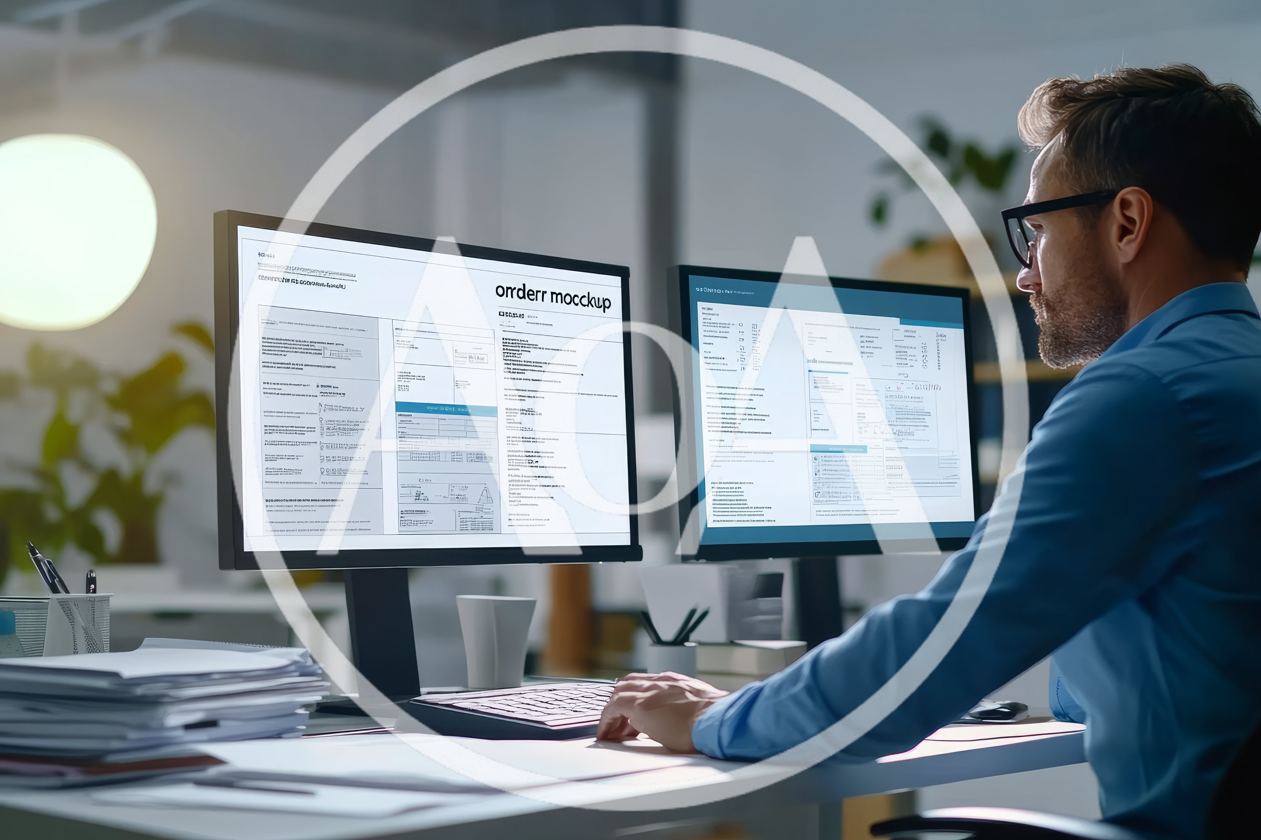Professional Designer Working On Mockup Designs At Office