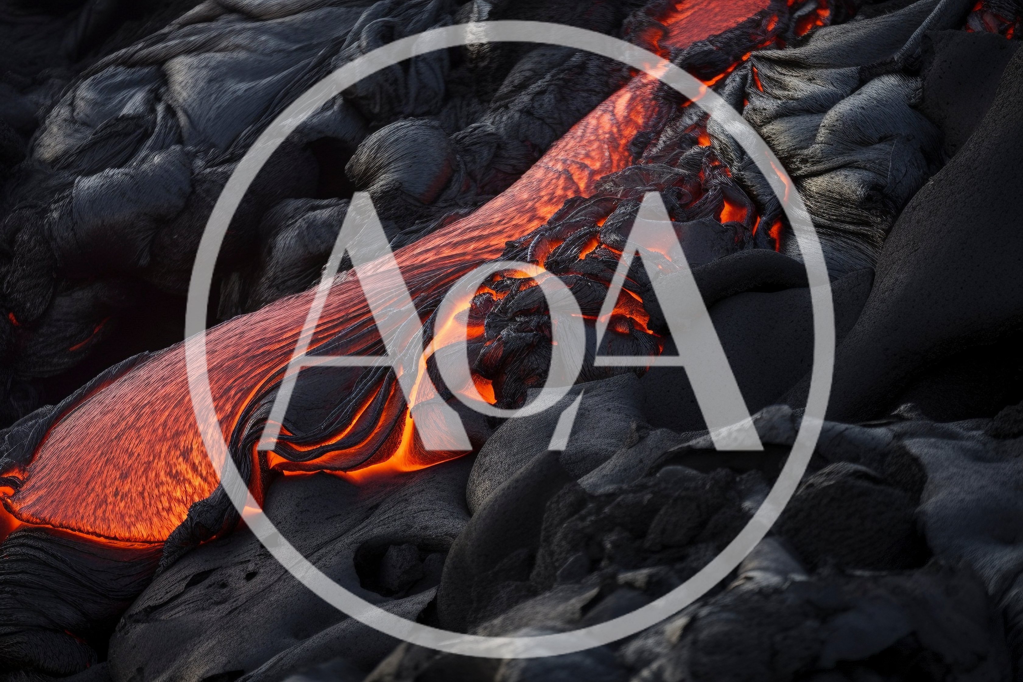 Molten Lava Flowing Over Volcanic Rock