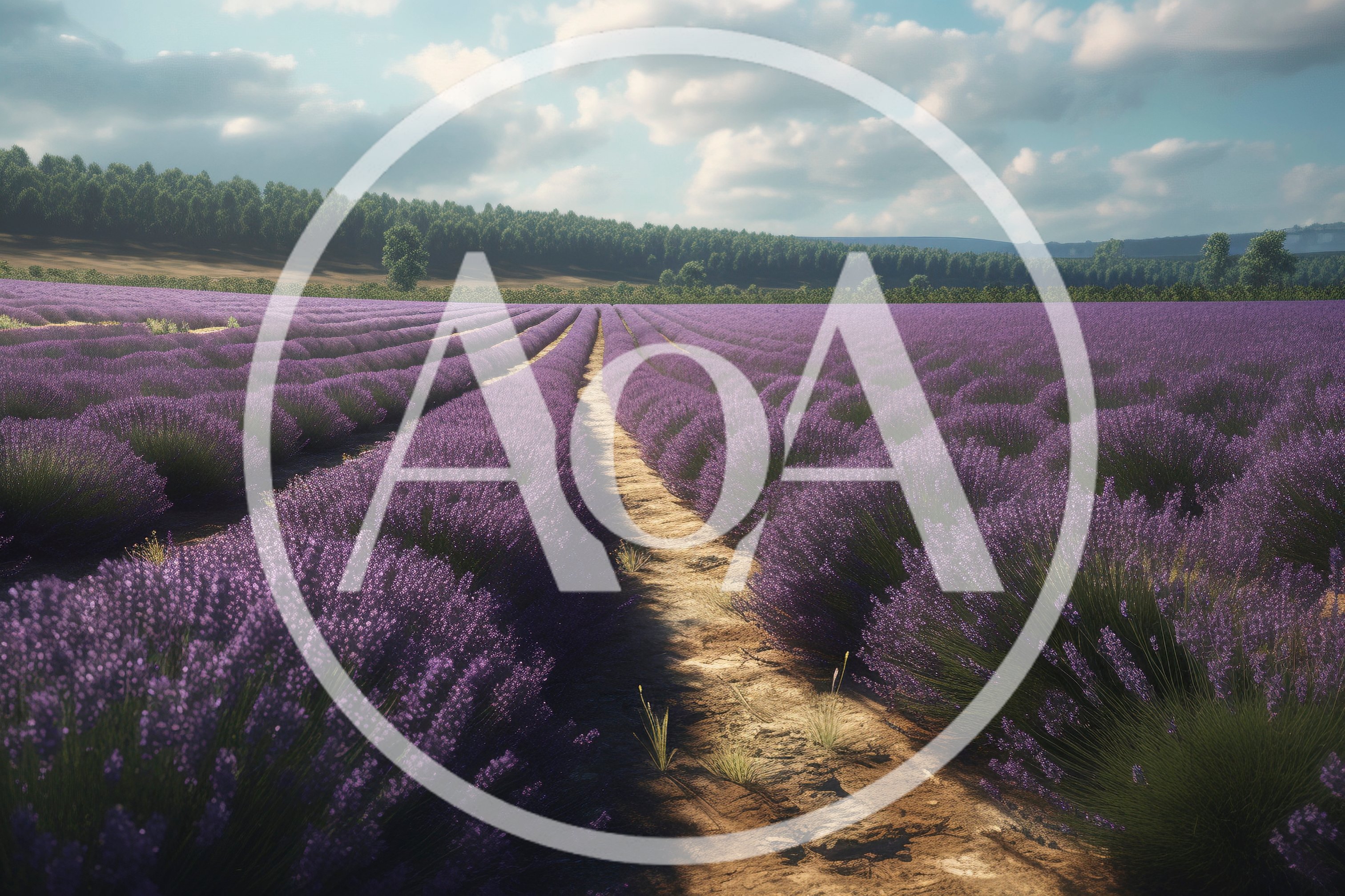 Vast Lavender Field Under A Sunny Blue Sky