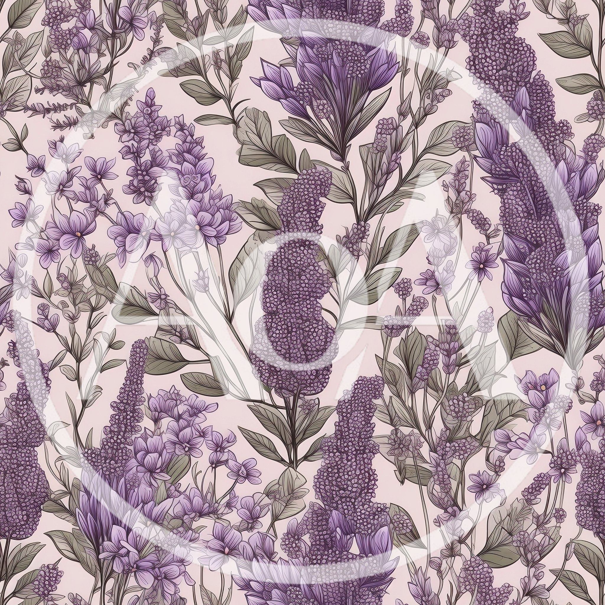 Seamless Floral Pattern With Purple Lavender And Lilac