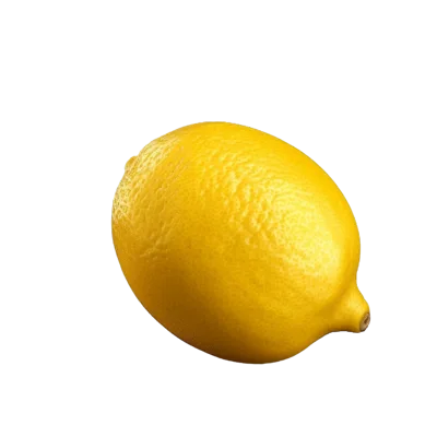 Single Fresh Yellow Lemon Isolated On White Background