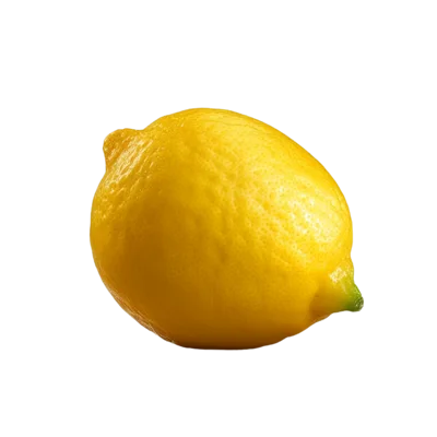 Single Fresh Yellow Lemon Isolated On White Background