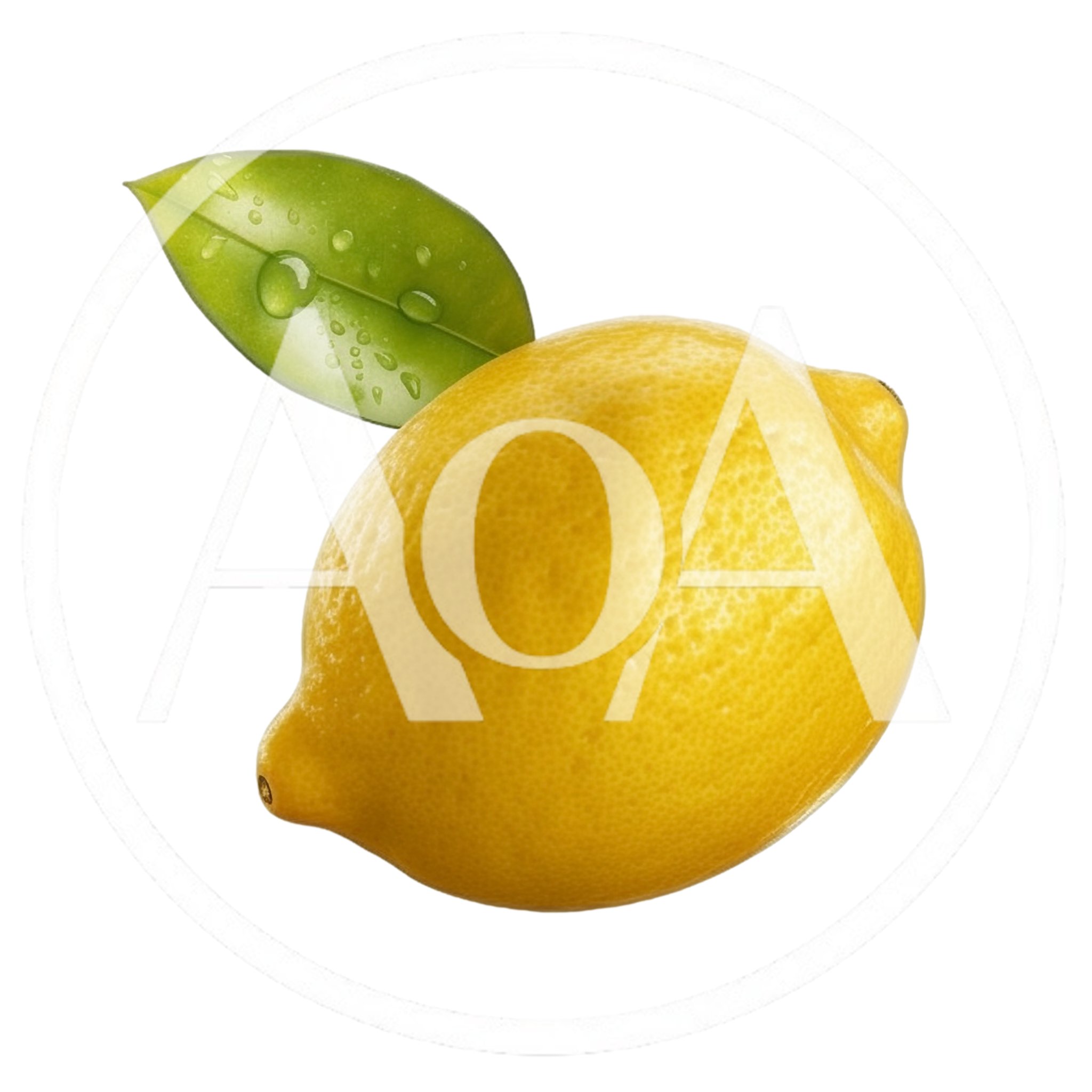 Fresh Yellow Lemon With Green Leaf Isolated