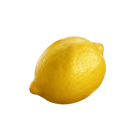 Single Fresh Yellow Lemon Isolated On White Background