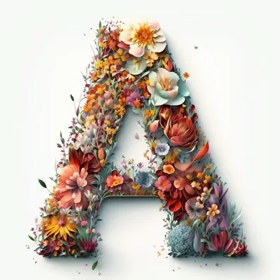 Floral Letter A Made Of Colorful Spring Flowers