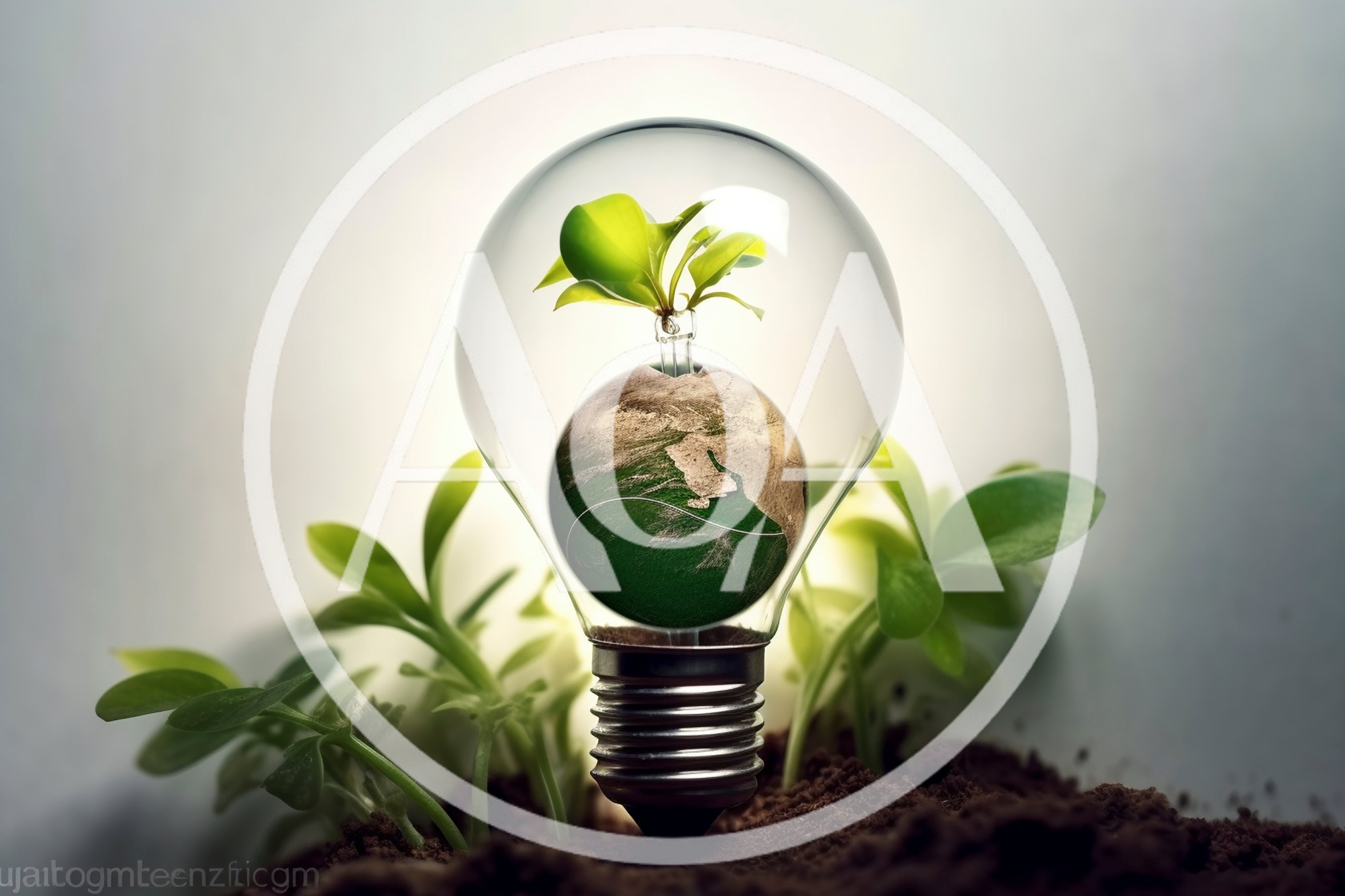 Small Plant Growing Inside A Light Bulb Globe