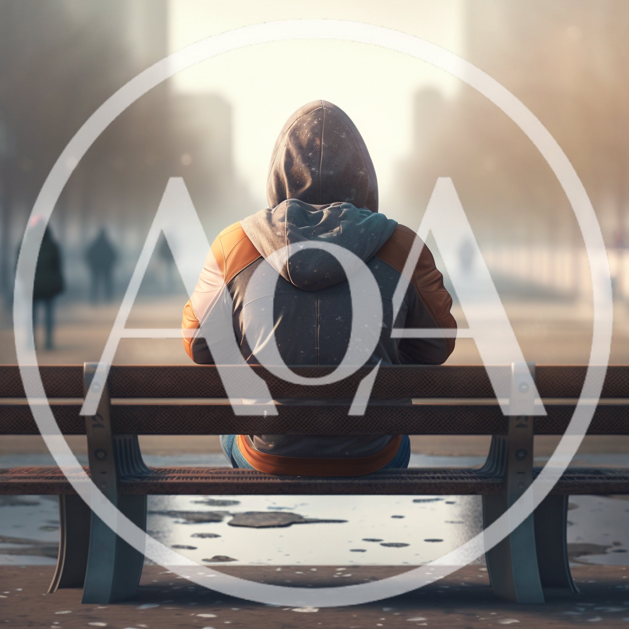 Person Sitting Alone On A Park Bench