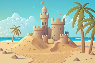 Sandcastle On A Sunny Tropical Beach