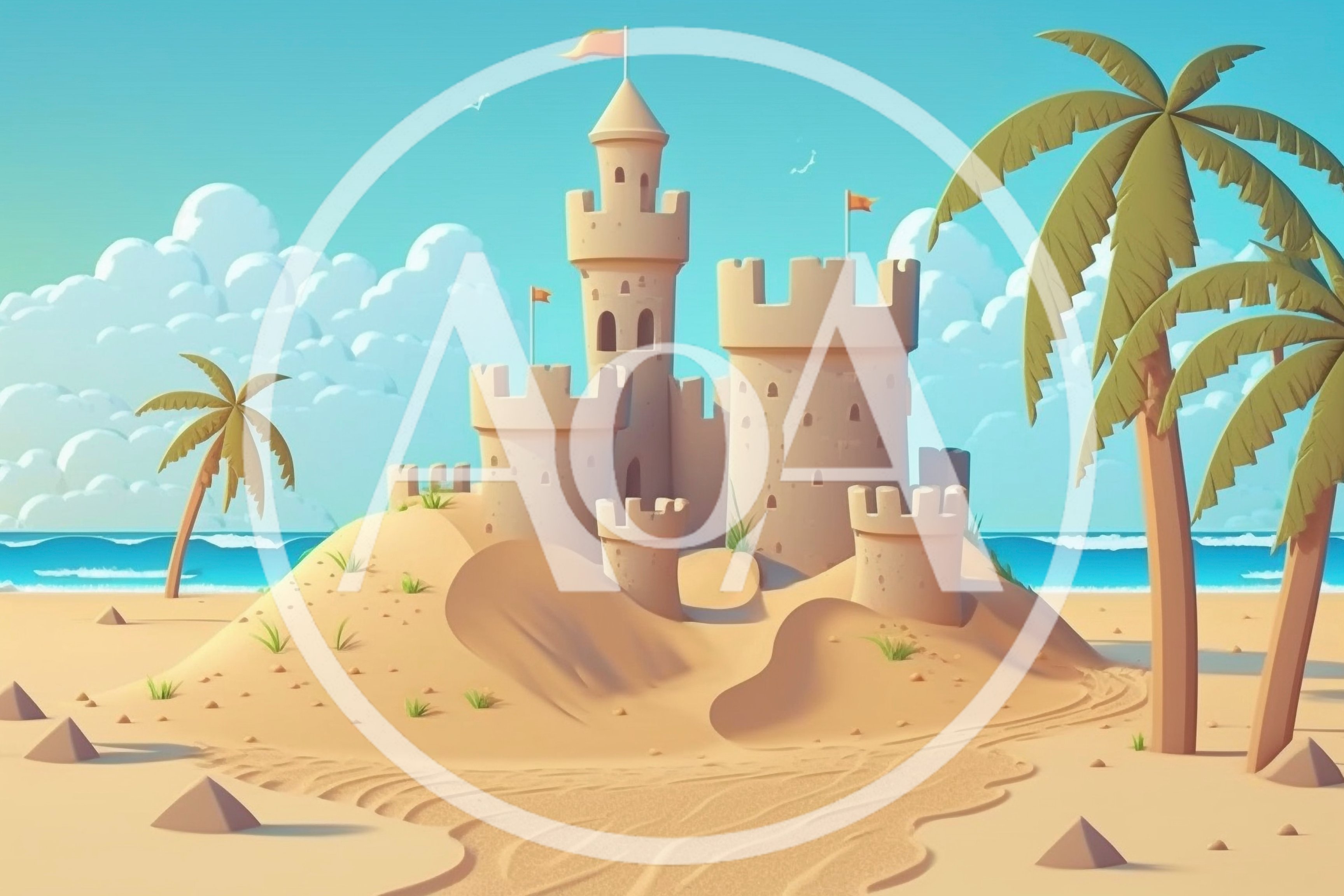 Sandcastle On A Sunny Tropical Beach
