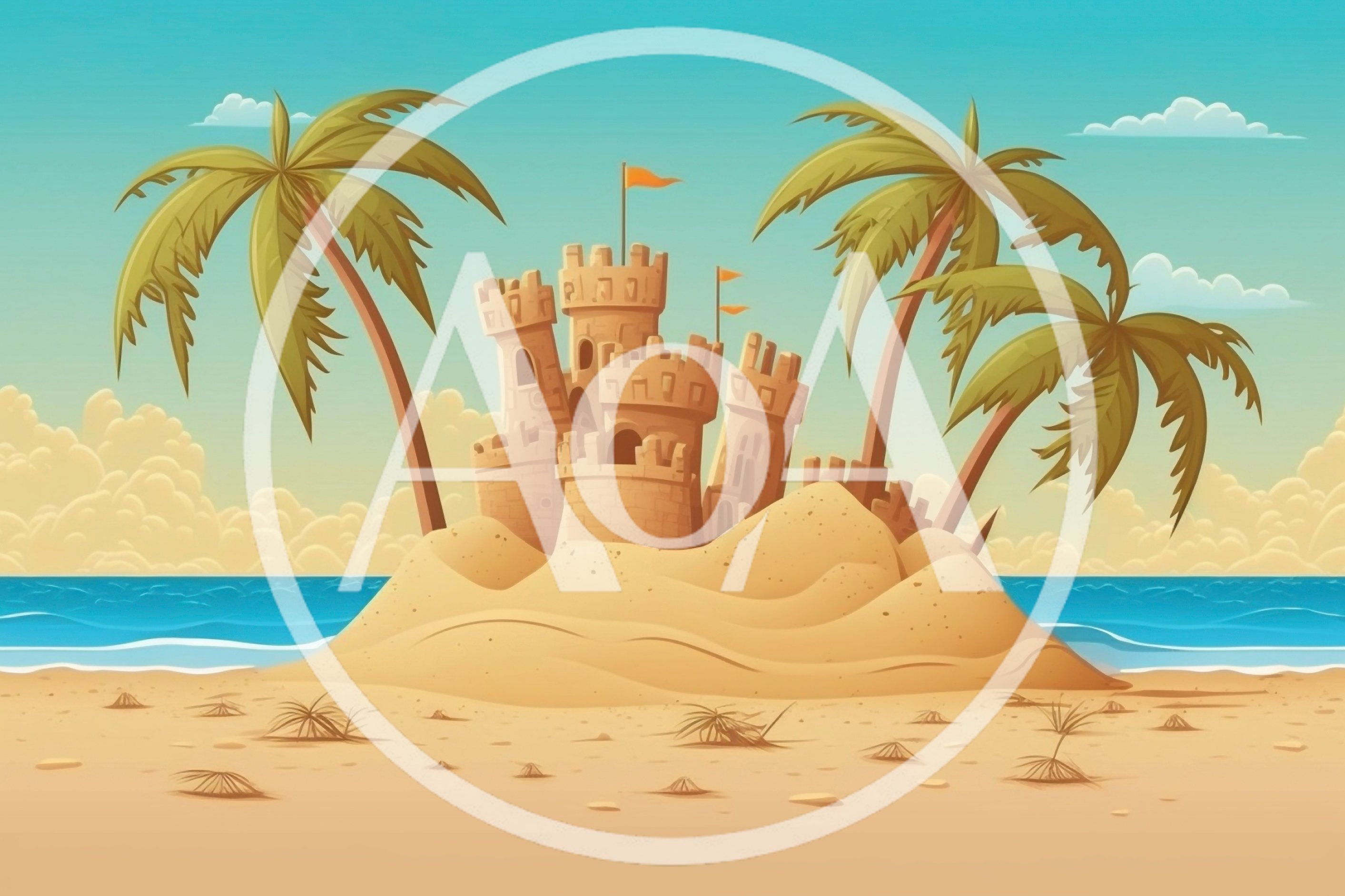 Sandcastle On A Tropical Beach Island