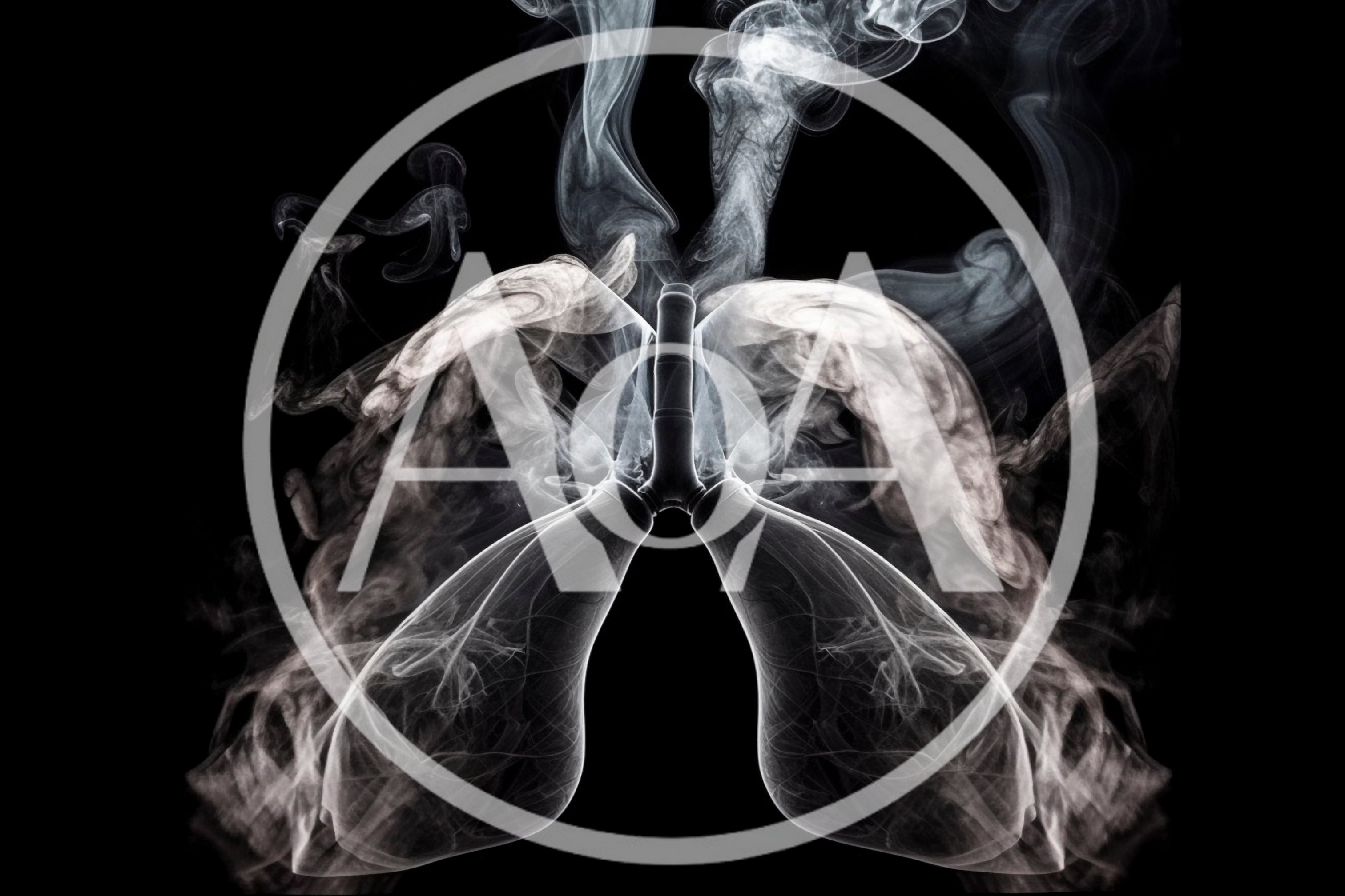 Conceptual Human Lungs Formed From Swirling Smoke