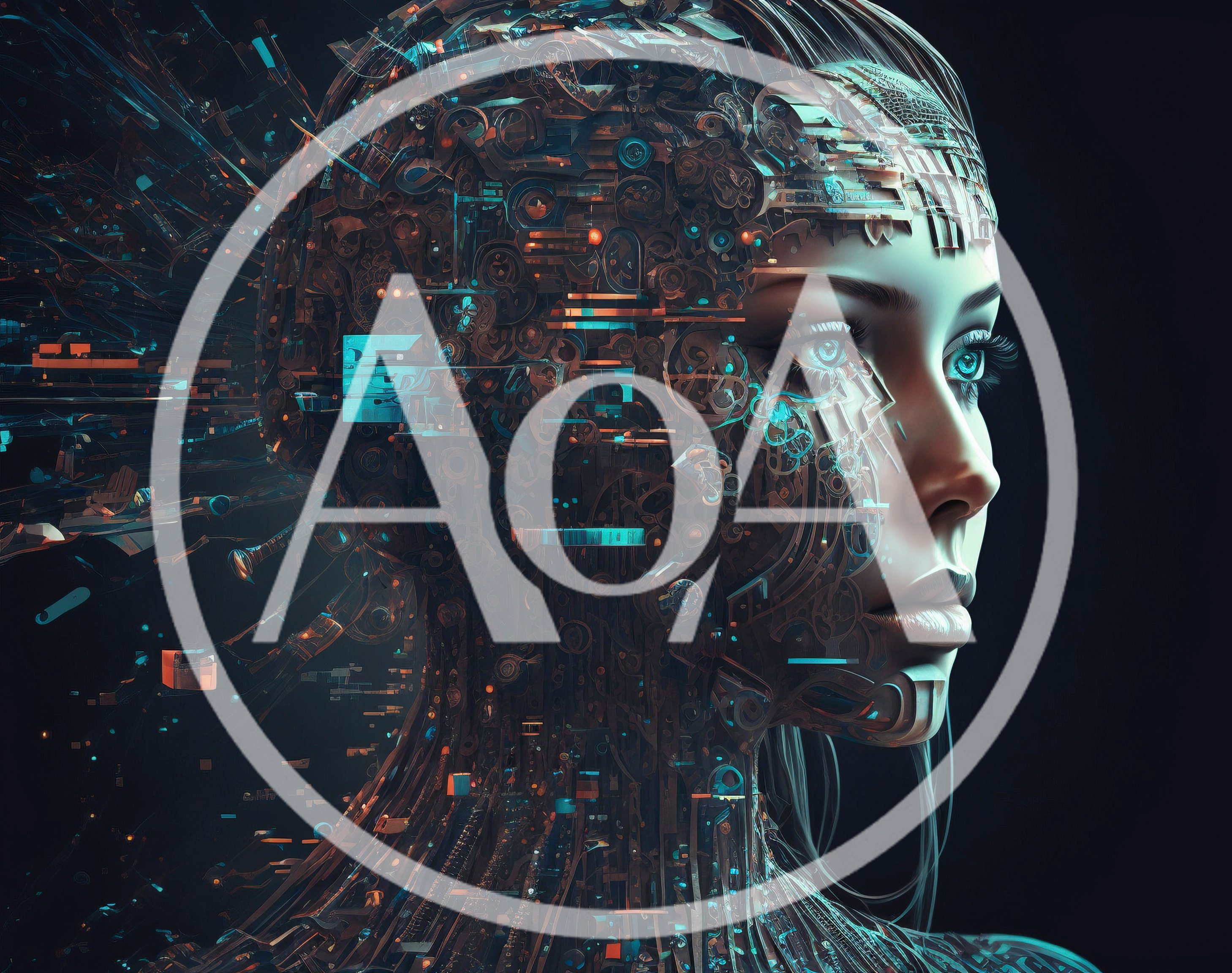 Cybernetic Humanoid Portrait With Intricate Digital Circuitry