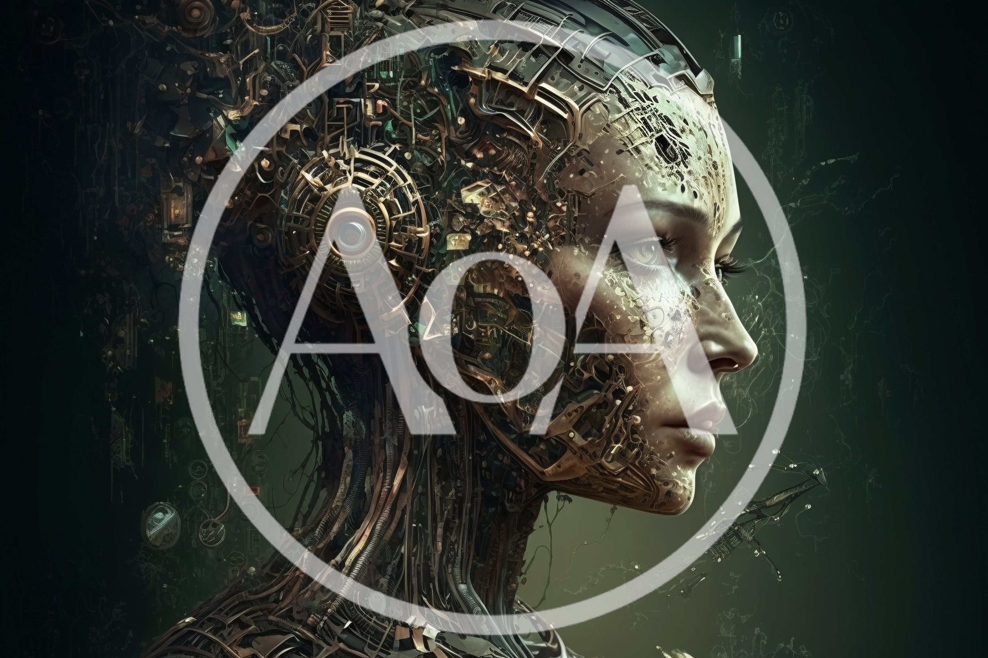 Cyborg Woman Profile With Intricate Mechanical Details