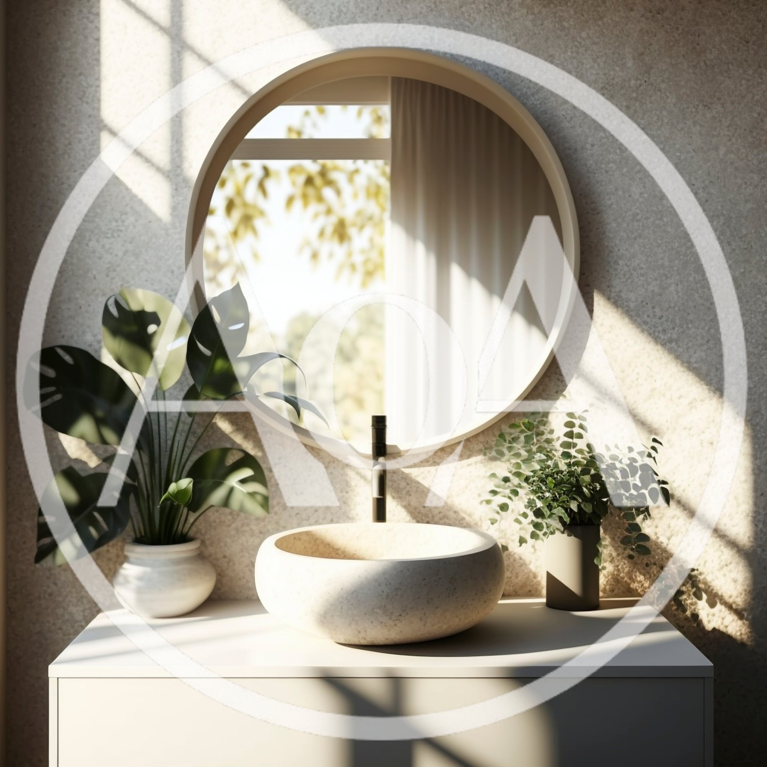 Modern Minimalist Bathroom Vanity With Stone Sink