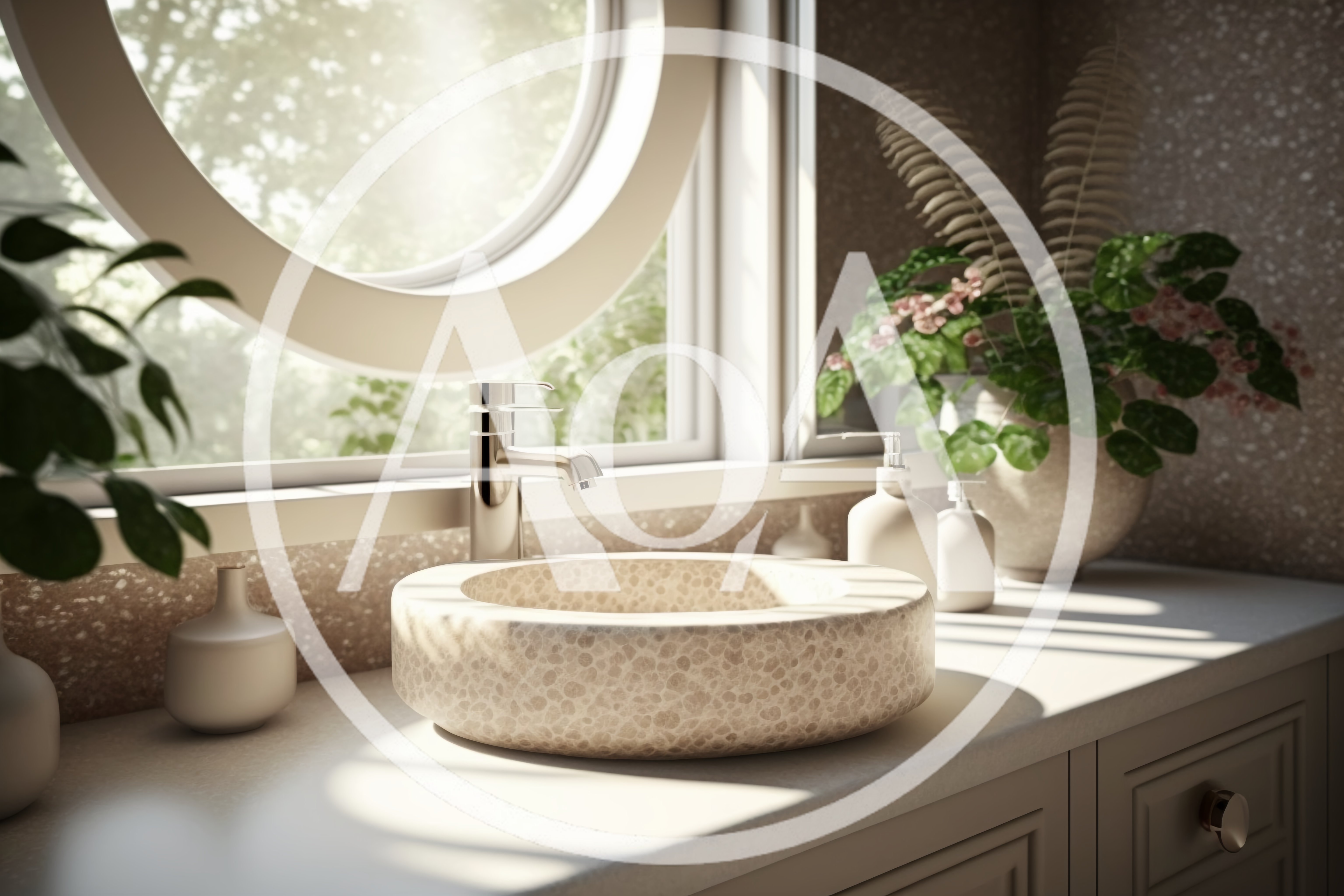 Modern Bathroom Vanity With Stone Vessel Sink