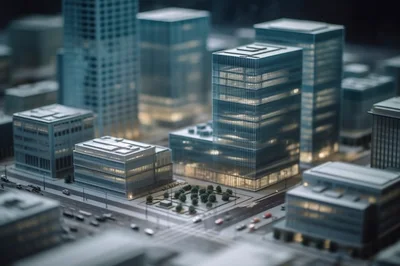 Miniature Architectural Model Of A Modern Cityscape