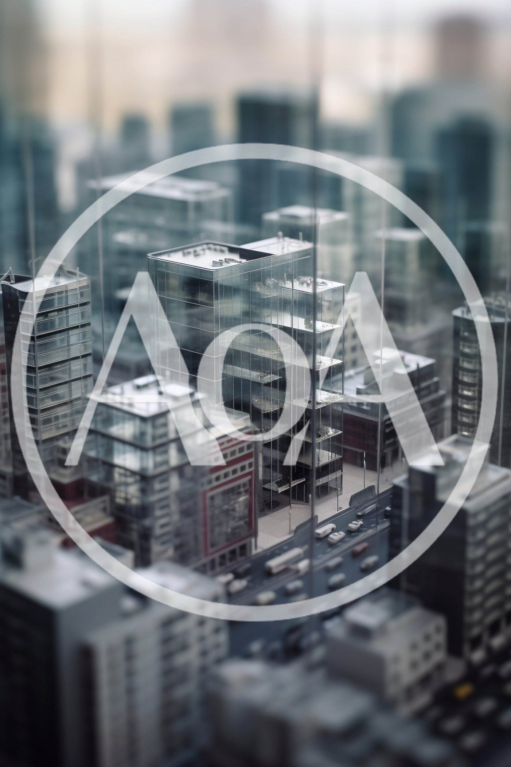 Miniature Tilt Shift Model Of A Modern Cityscape