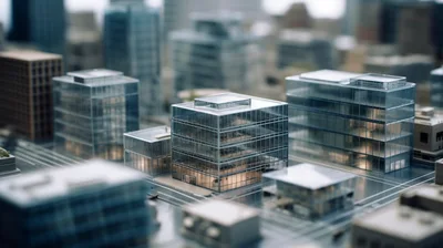 Miniature Architectural Model Of A Modern City