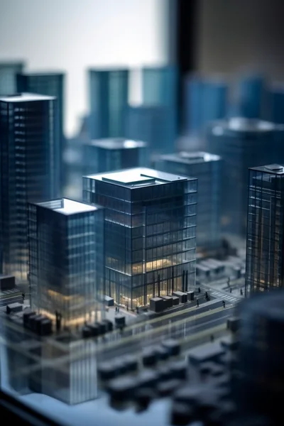 Miniature Architectural Model Of A Modern Cityscape
