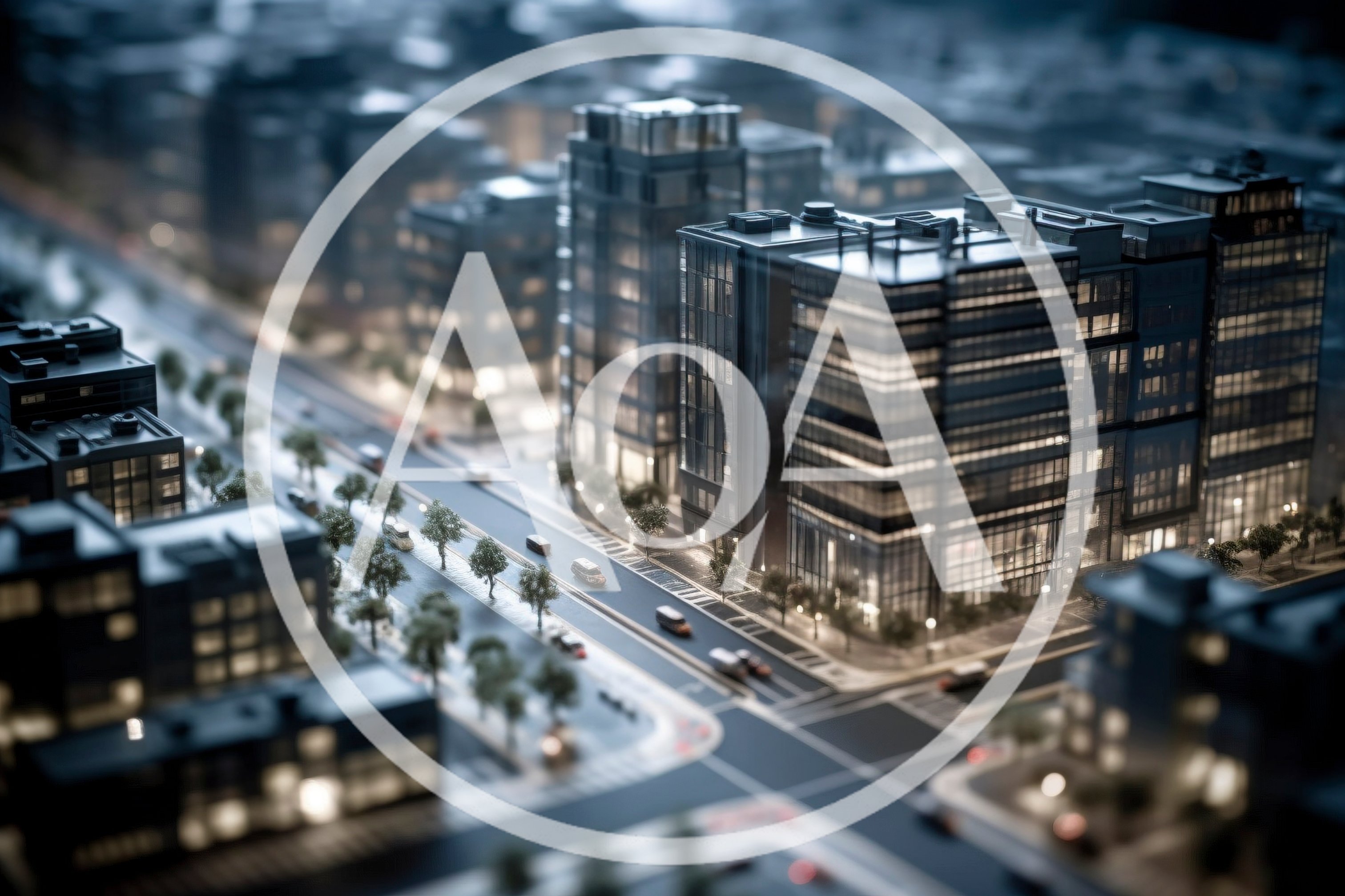 Miniature Tilt Shift Model Of A Modern City