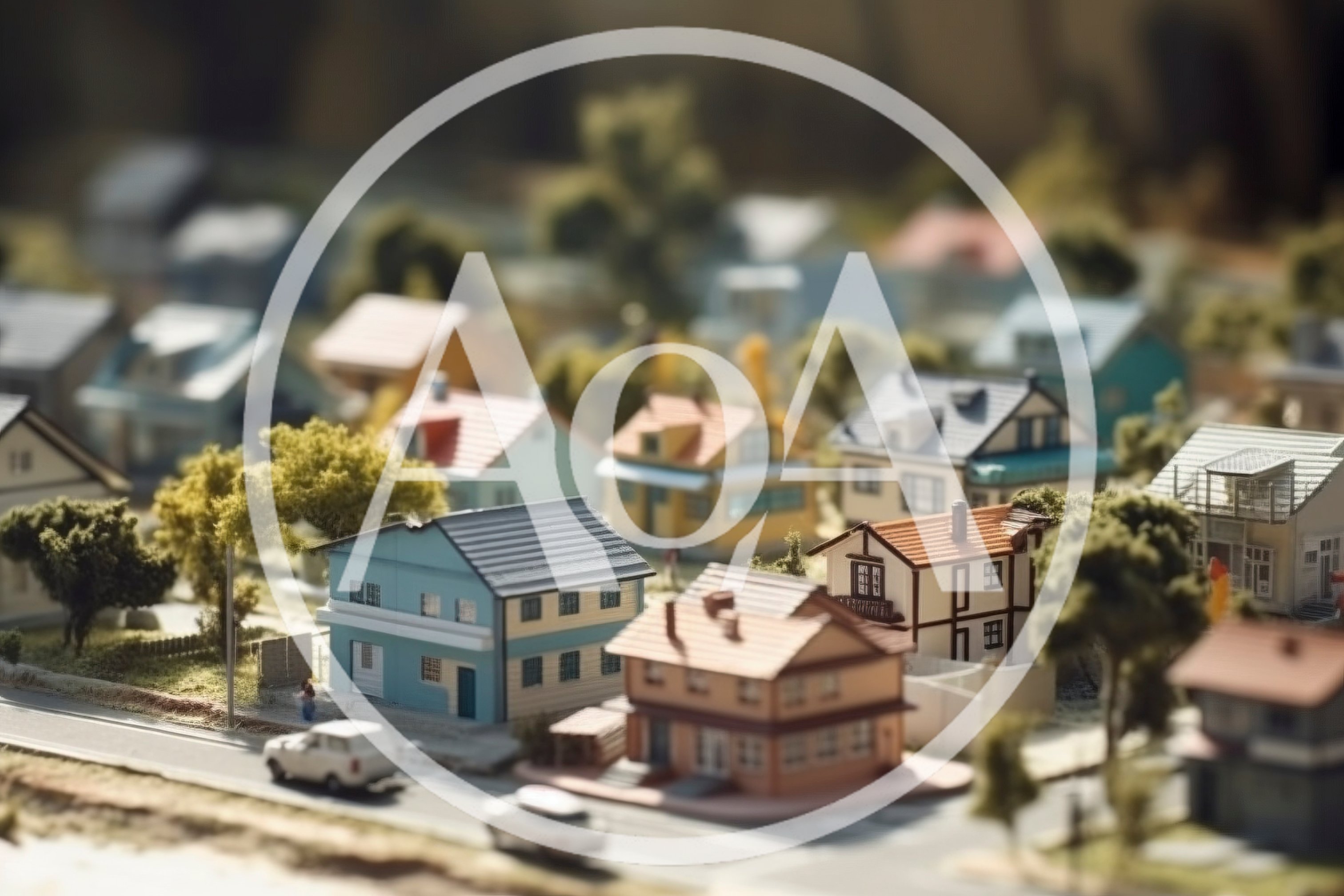 Miniature Model Suburban Neighborhood With Toy Houses