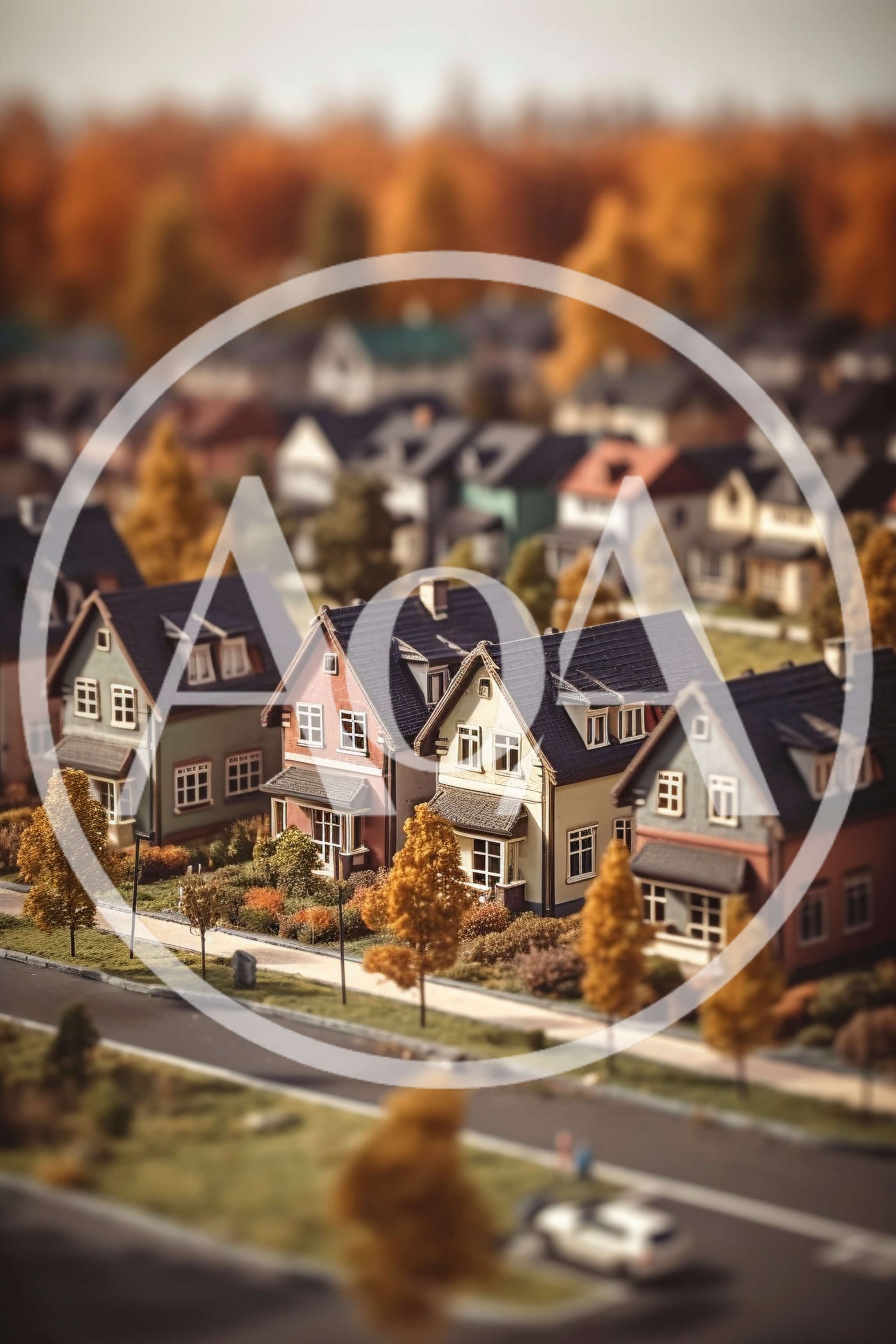 Tilt Shift Miniature Model Of A Suburban Neighborhood
