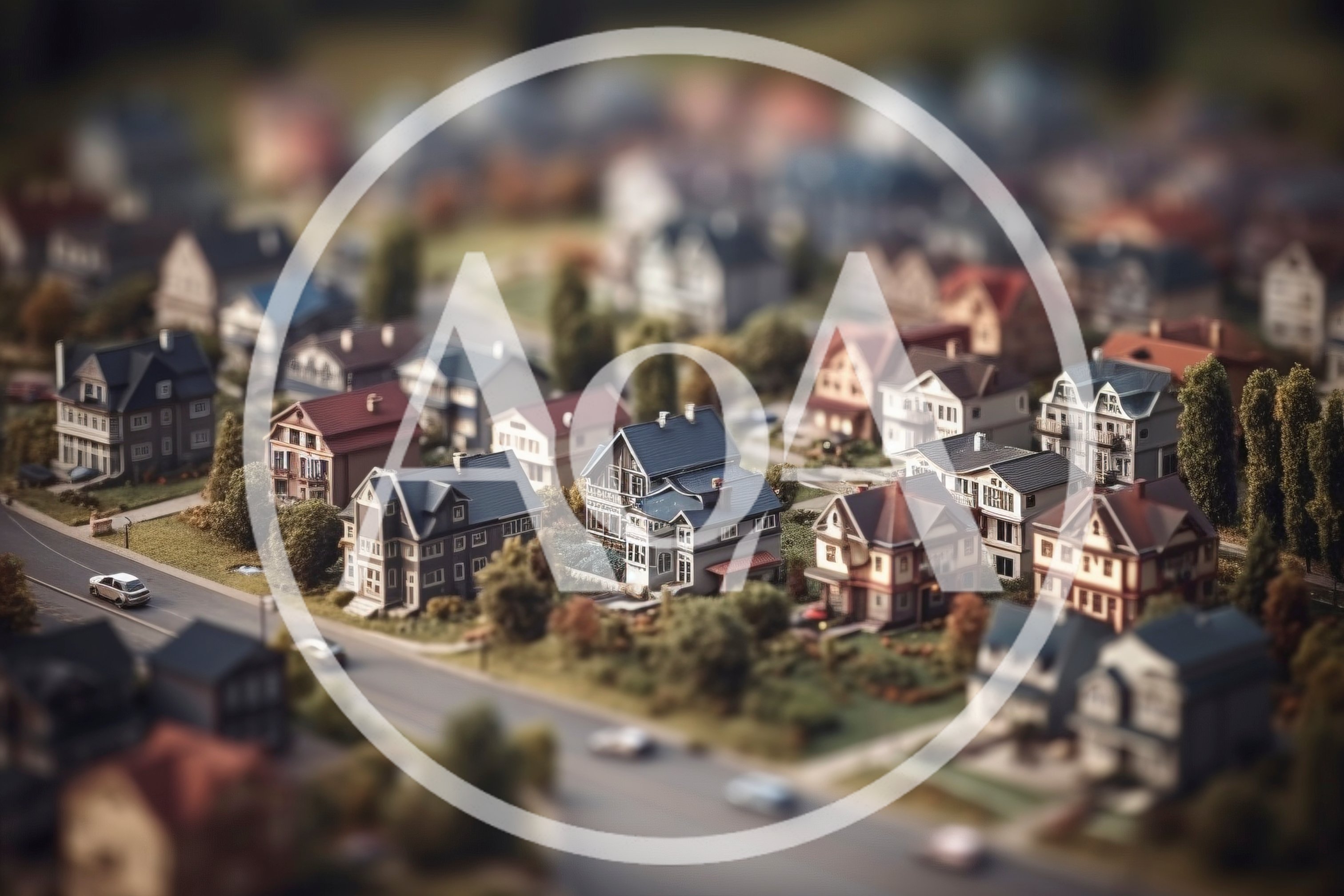 Tilt Shift Miniature Model Of A Suburban Neighborhood