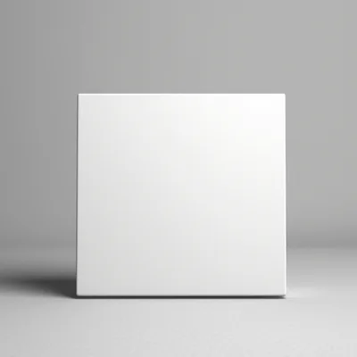Blank White Square Box Mockup On Grey Background
