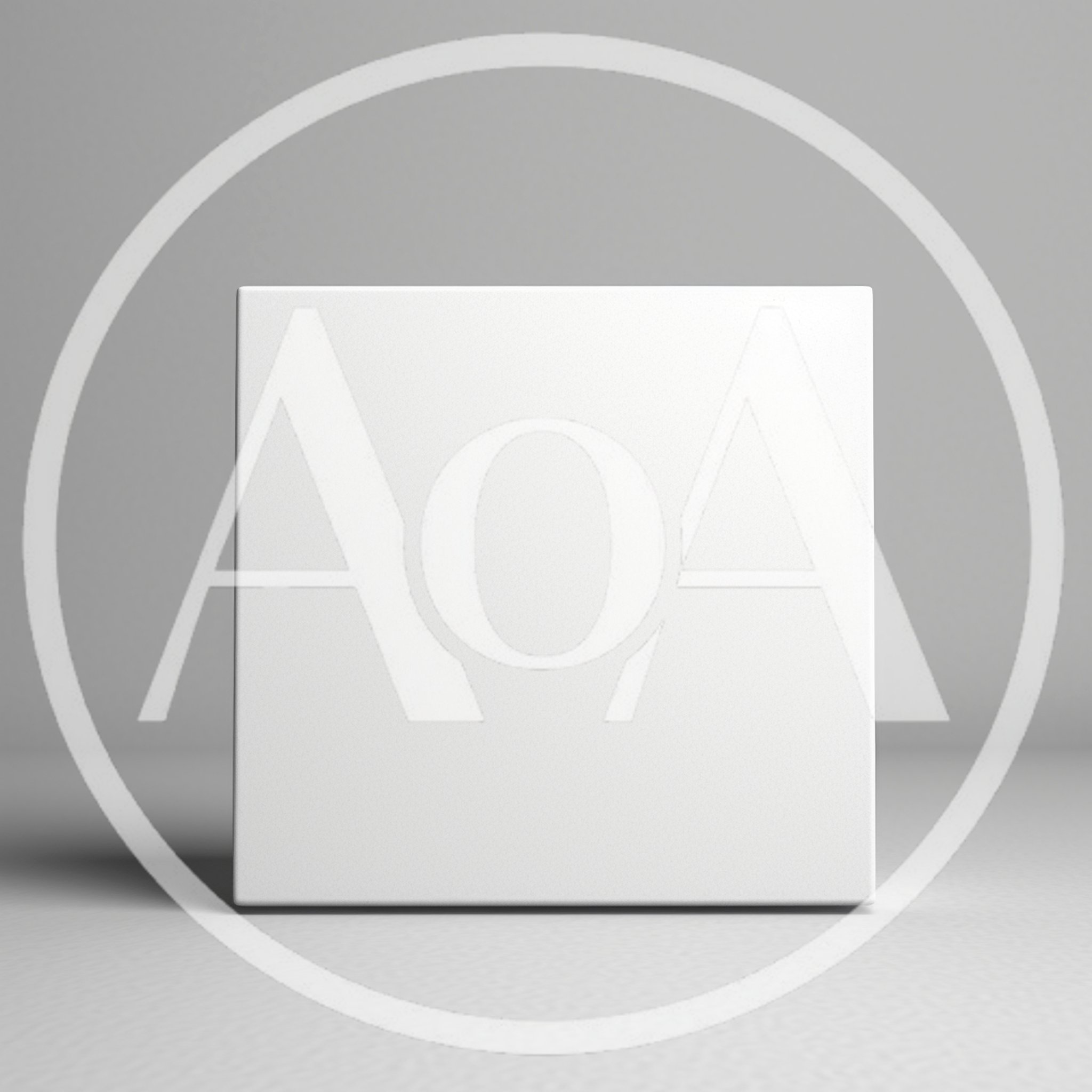 Blank White Square Box Mockup On Grey Background