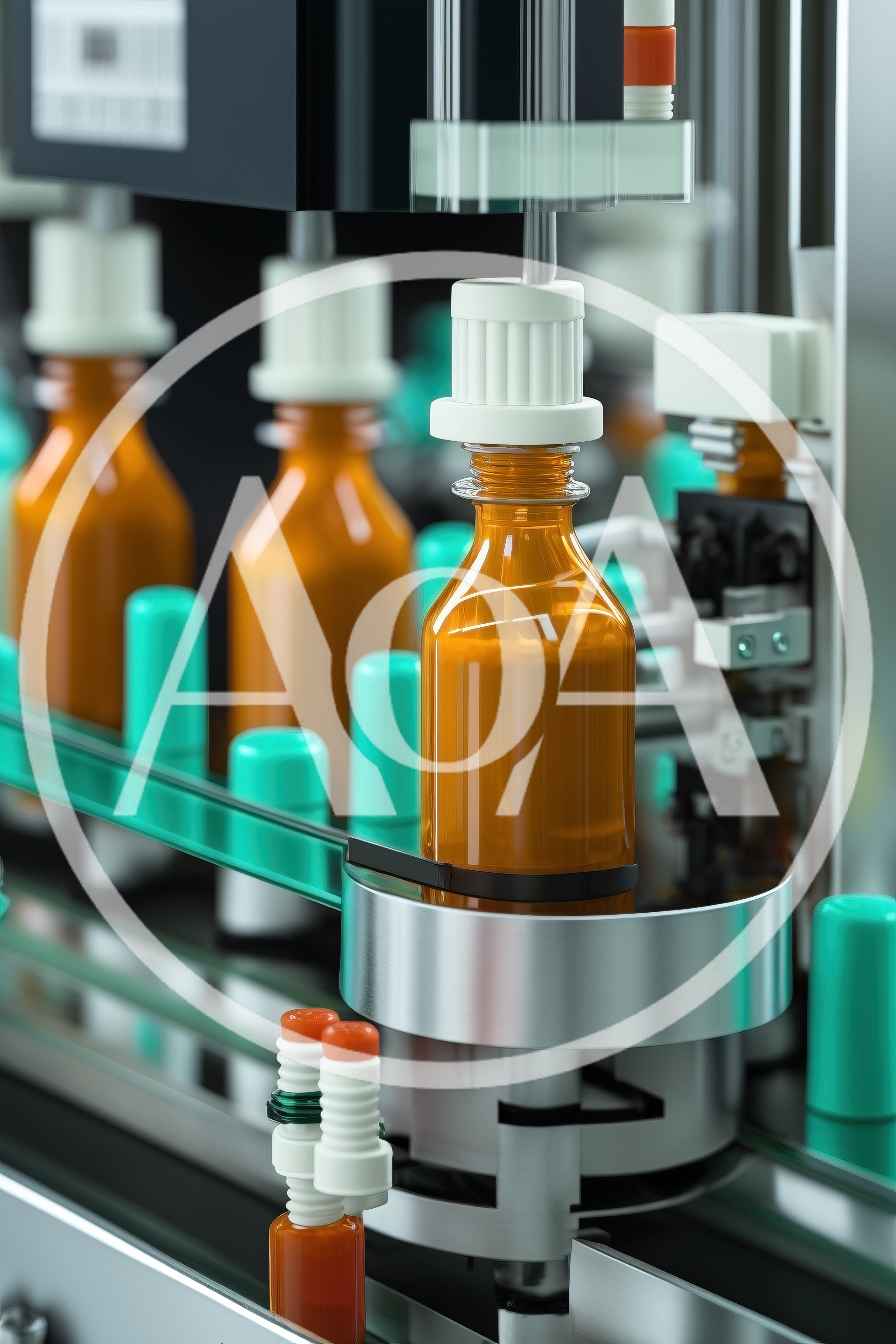 Automated Pharmaceutical Bottling Line in Industrial Facility