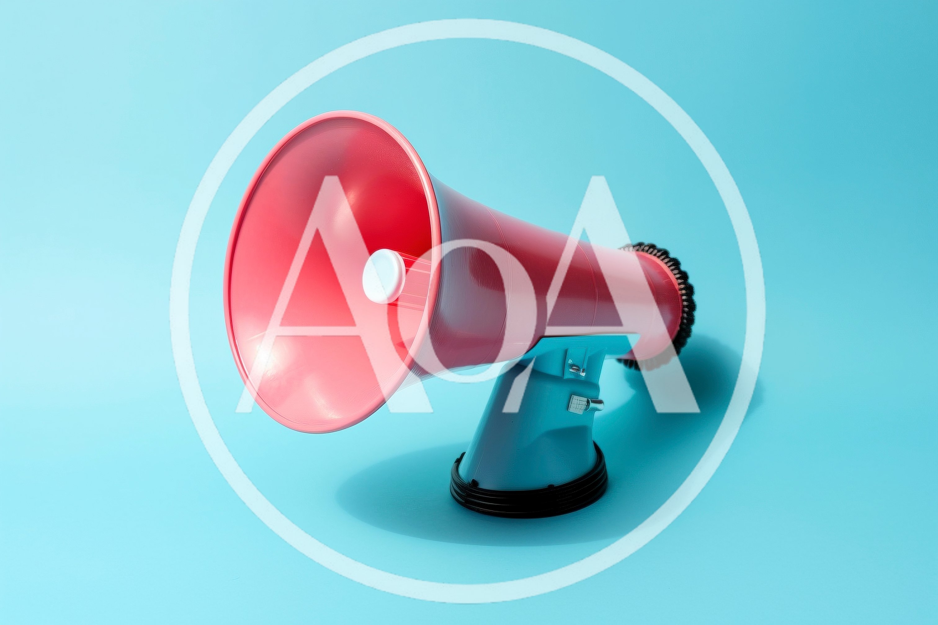Pink Megaphone On A Light Blue Background