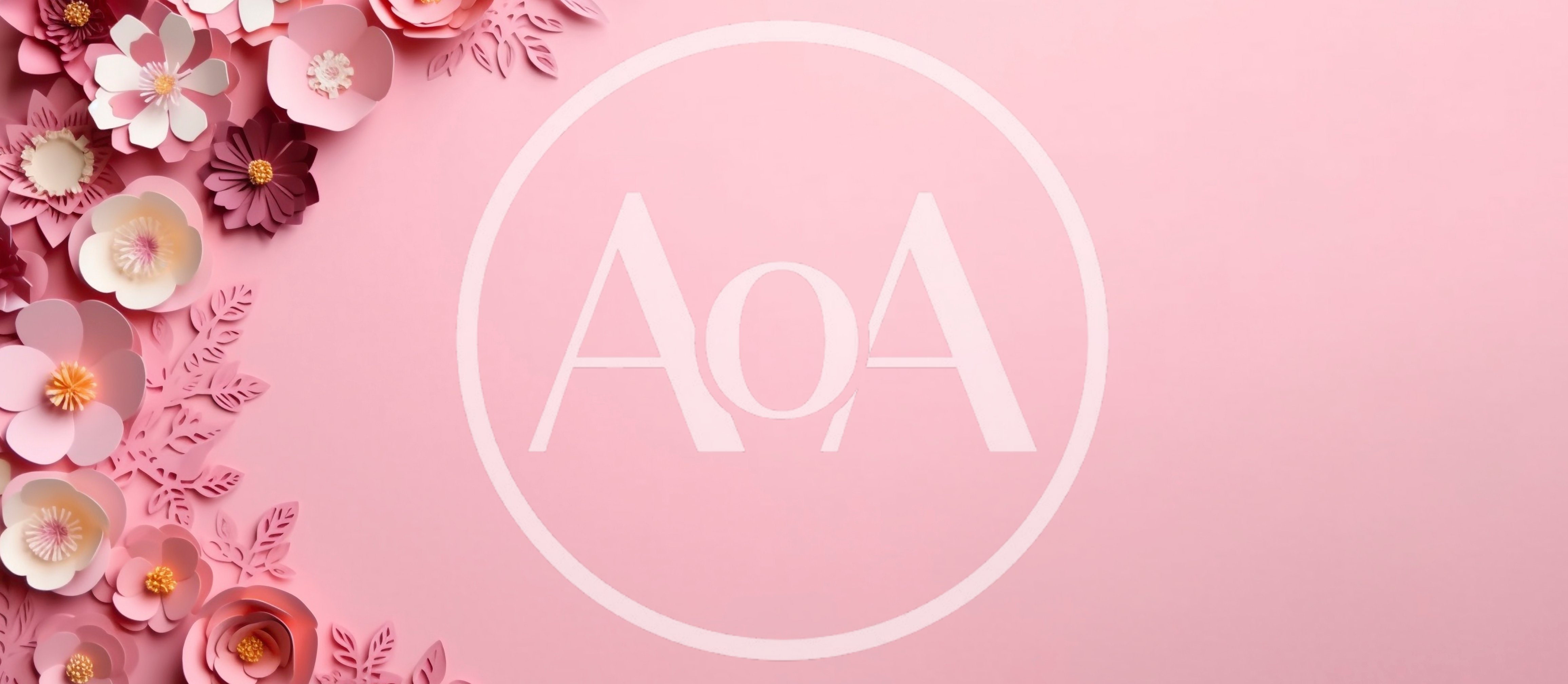 Paper Craft Flowers Border on Pink Background