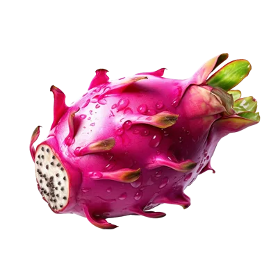 Fresh Dragon Fruit With Water Droplets