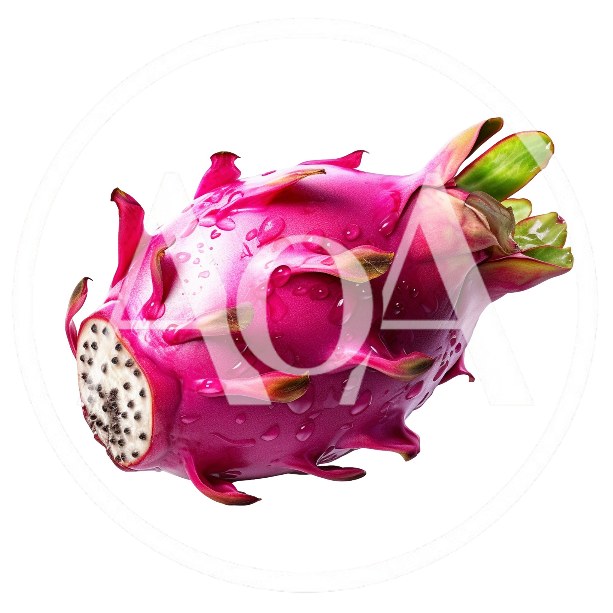 Fresh Dragon Fruit With Water Droplets