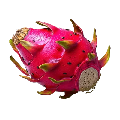 Fresh Whole Dragon Fruit Isolated On White Background