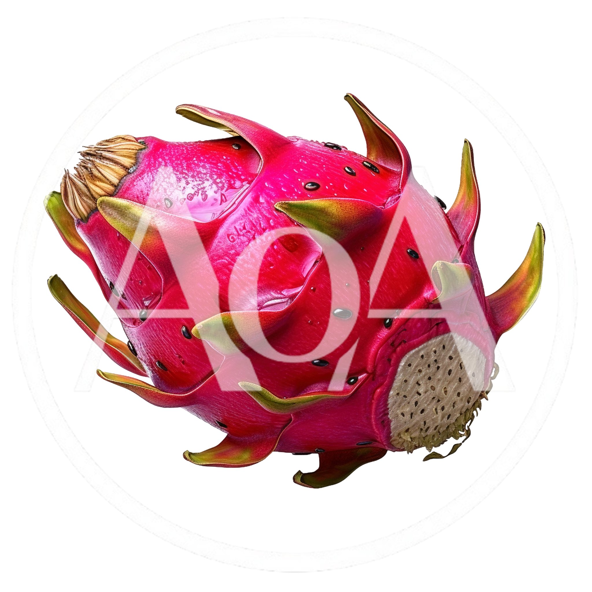 Fresh Whole Dragon Fruit Isolated On White Background