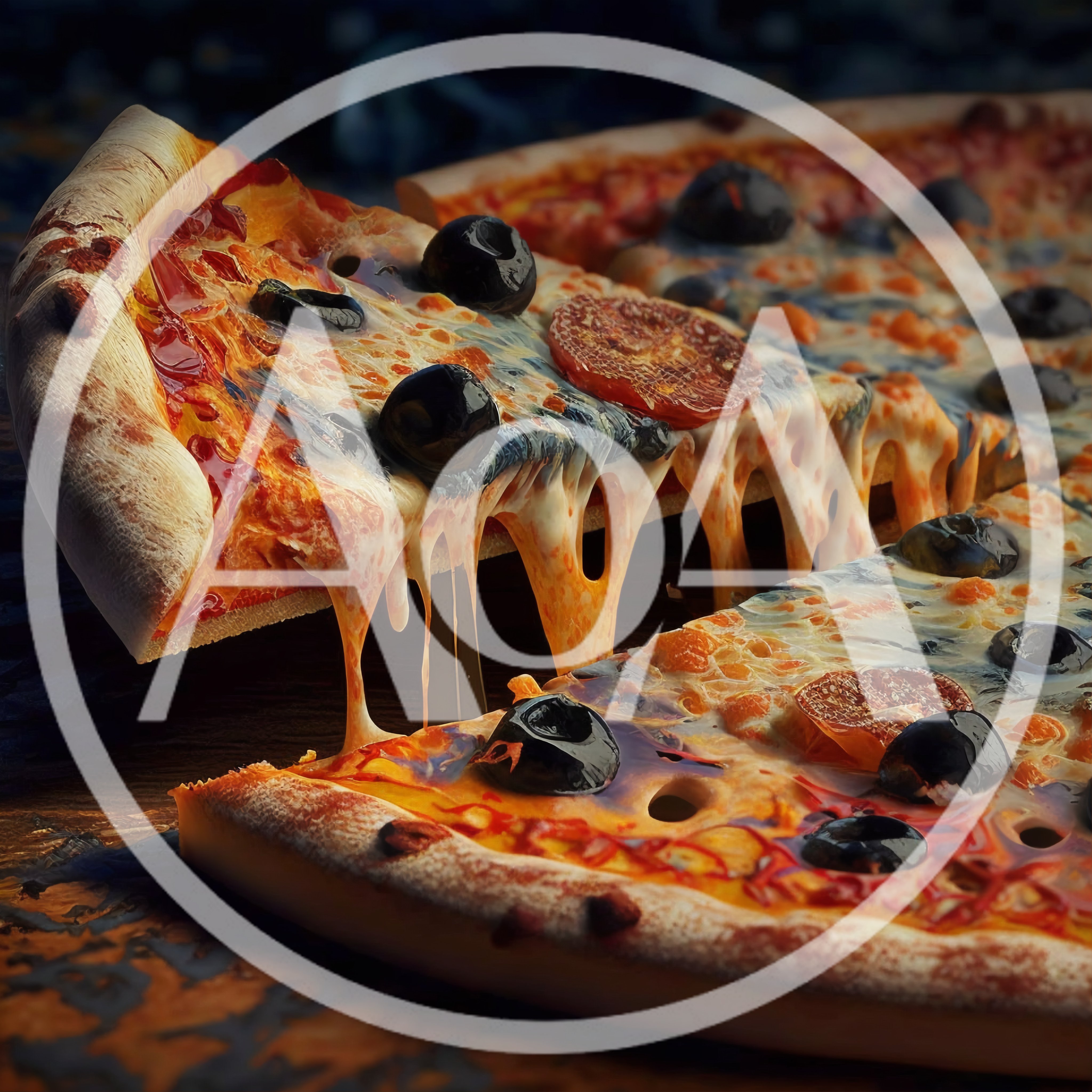 Delicious Pizza Slice With Melting Cheese And Olives