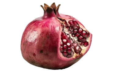 Fresh Pomegranate Fruit With Exposed Red Seeds