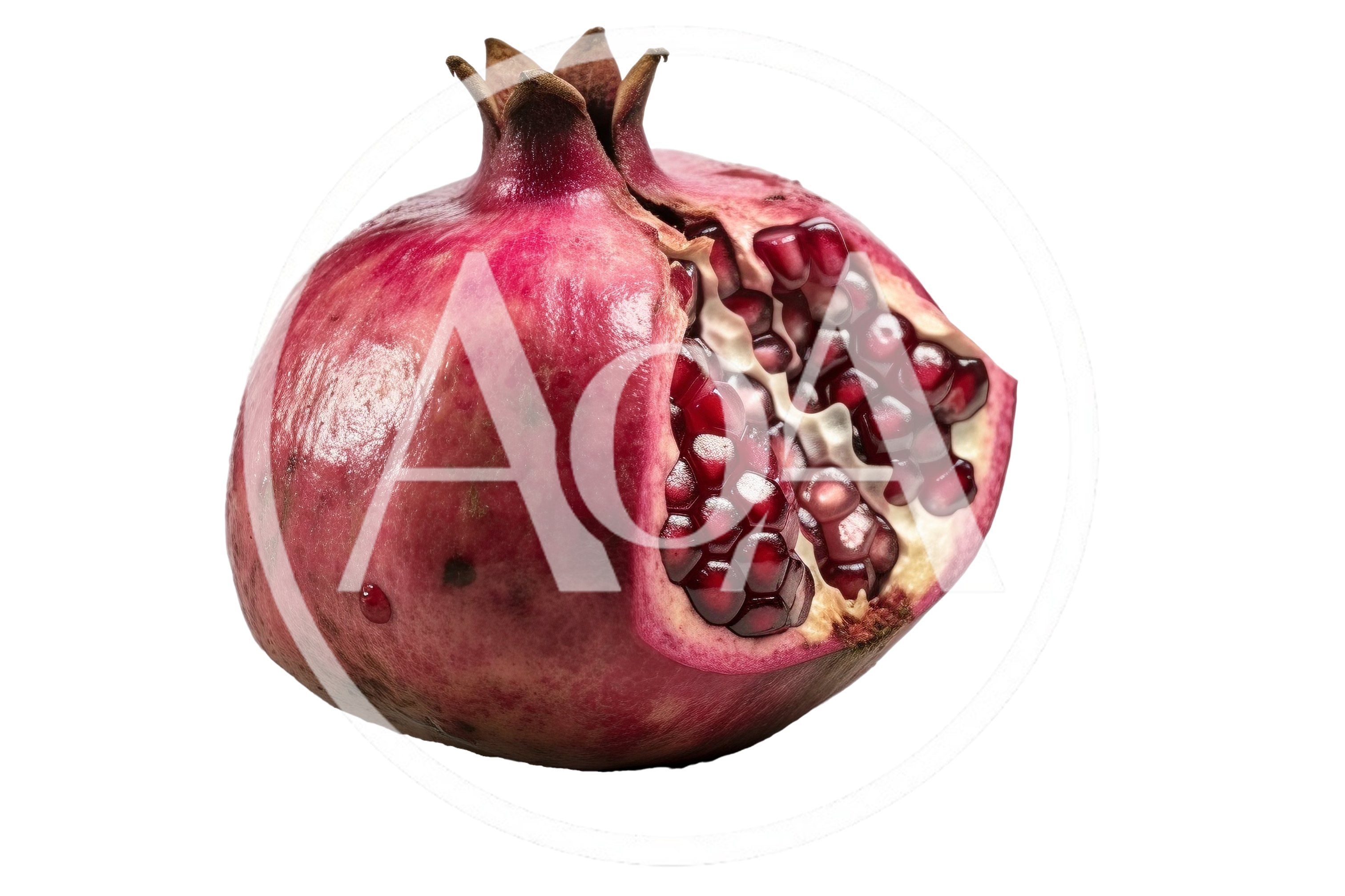 Fresh Pomegranate Fruit With Exposed Red Seeds