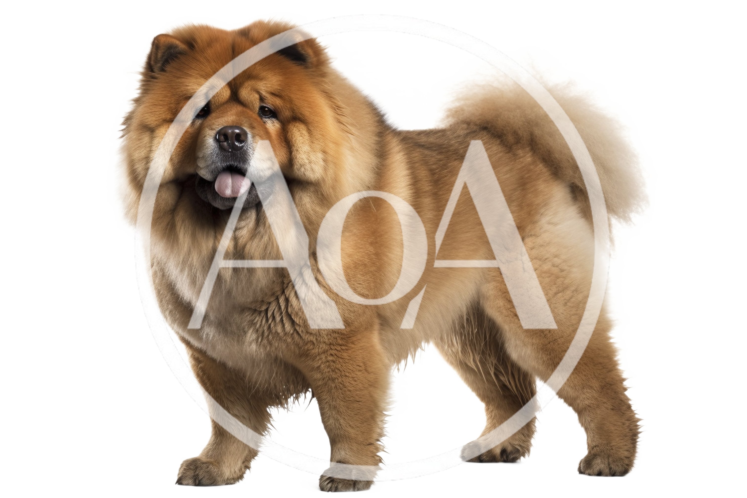 Full Body Portrait Of A Chow Chow Dog