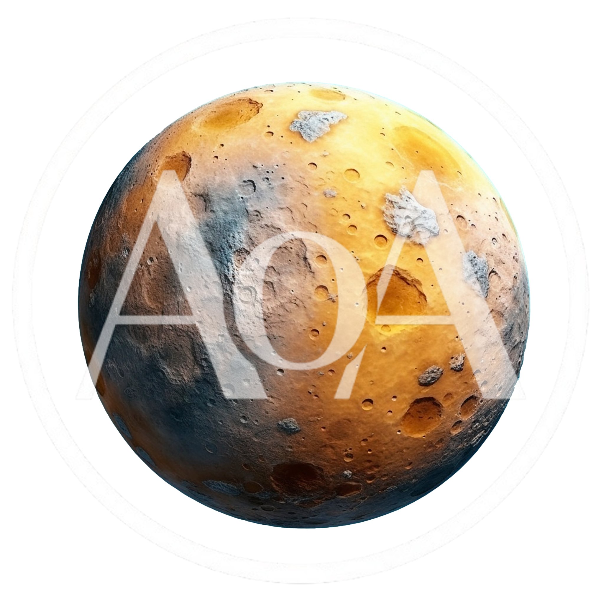 Isolated Render Of A Rocky Cratered Exoplanet